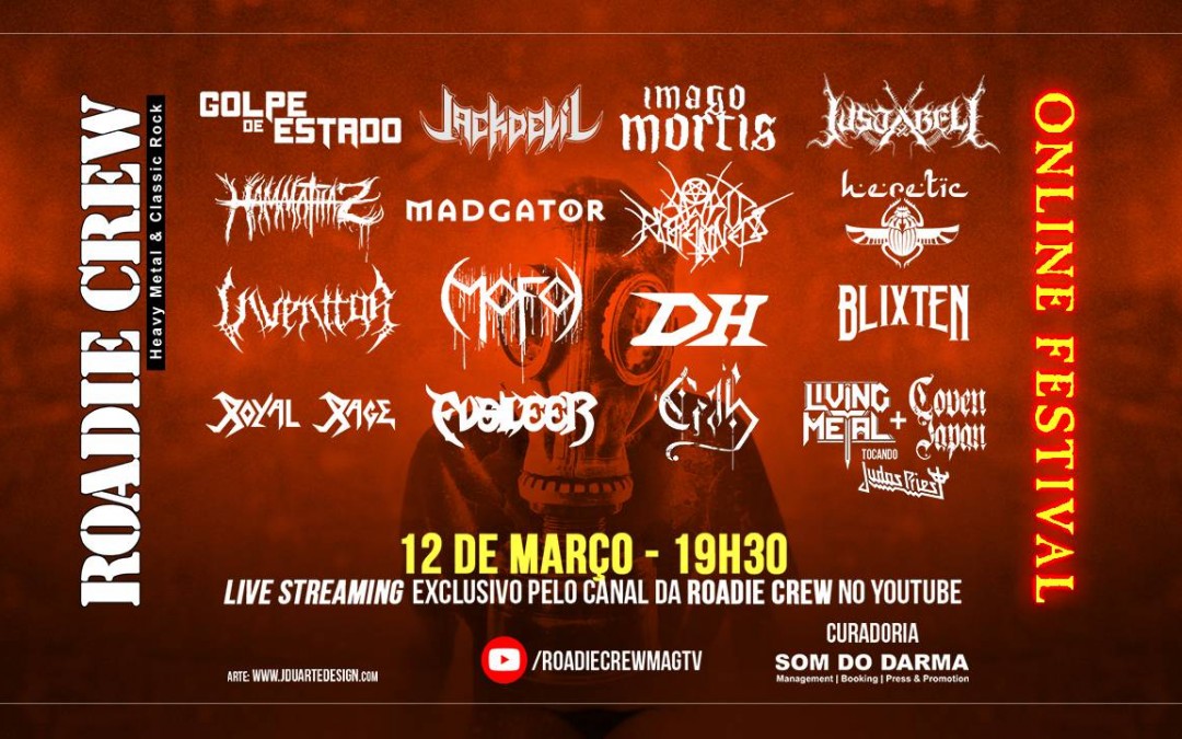 O melhor do heavy metal brasileiro, com vídeos inéditos e exclusivos, na edição de março do “Roadie Crew – Online Festival”