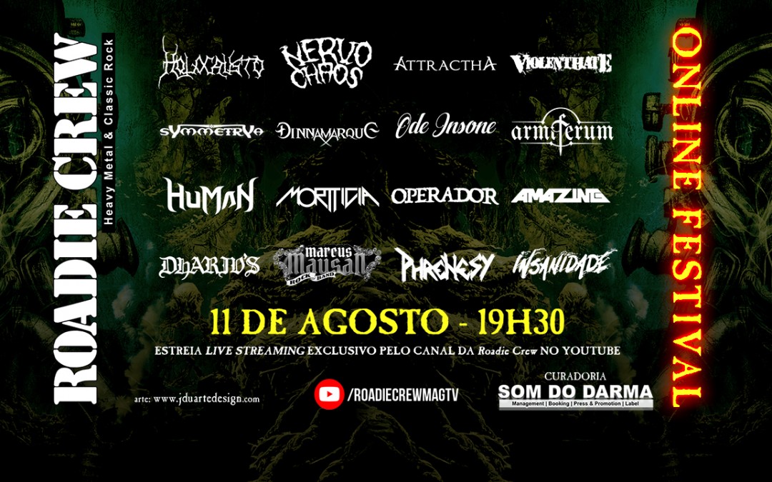 Vitrine de novas bandas e plataforma de celebração dos grupos clássicos do metal brasileiro, Roadie Crew Online Festival tem mais uma edição nesta sexta-feira no Youtube