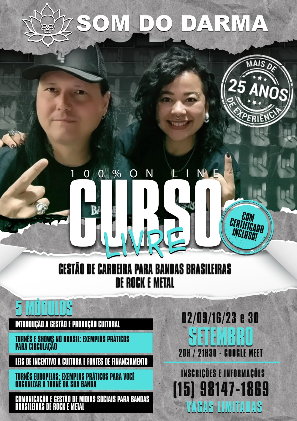 Curso Livre Som do Darma - Gestão de Carreira para bandas brasileiras de rock e metal